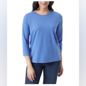 Gloria Vanderbilt XL Womens Amanda Glitz Tee